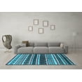 thumbnail image 3 of Ahgly Company Indoor Round Solid Light Blue Modern Area Rugs, 4' Round, 3 of 4