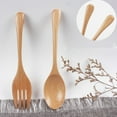 thumbnail image 4 of Wooden Spoon, 3 Sets Fork And Spoon Set Eco Friendly  For Banquet, 4 of 8