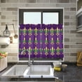 thumbnail image 4 of Yayeee Kitchen Curtains Tier Pair Light Filtering 27"x24" Rod Pocket Short Cafe Window Panel, Gold and Green Floral Pattern, 4 of 7