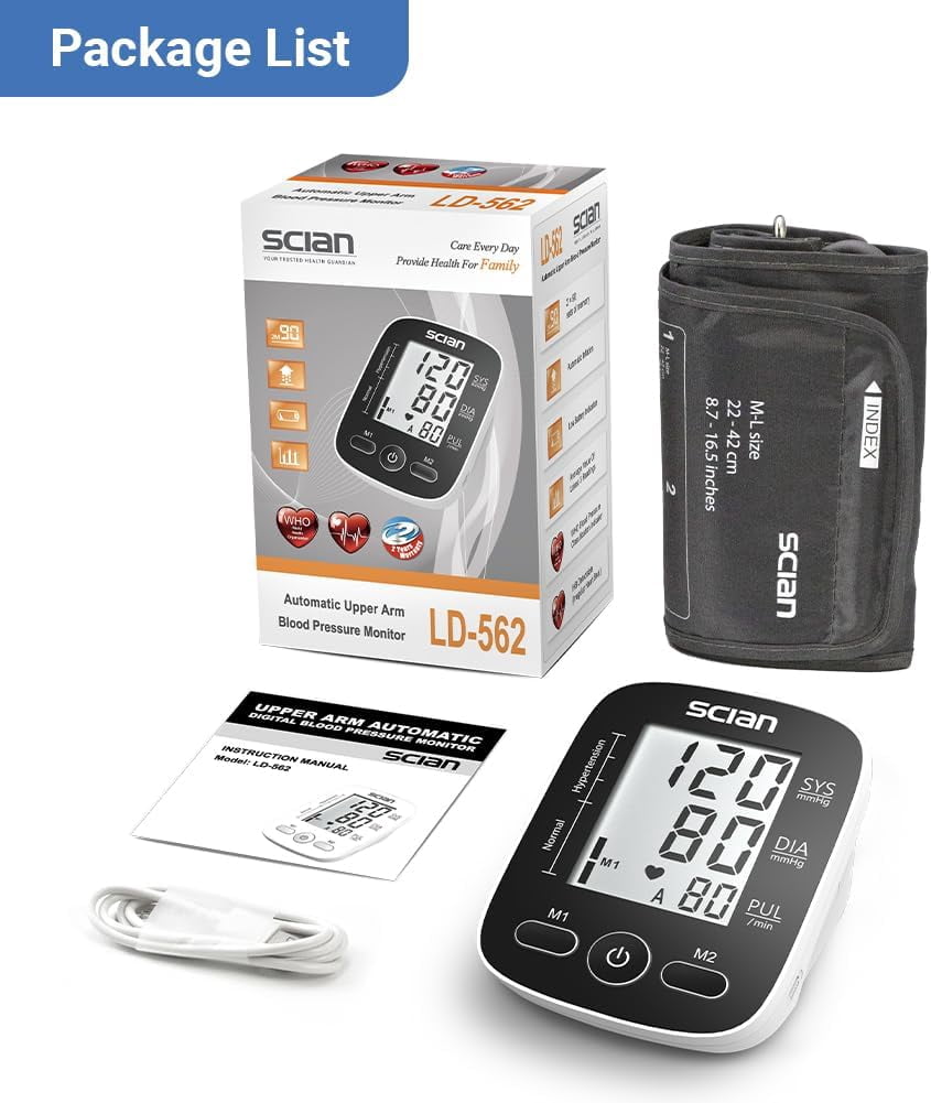 Scian Blood Pressure Monitor Upper Arm Automatic Digital BP Cuff Gauge Machine