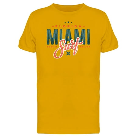 Miami Beach Florida Surf Tee Men's -Image by (Best Surfing Beaches In Florida)