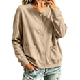 thumbnail image 6 of Lindreshi Cardigan Jackets for Womens Button Front Long Sleeve Lightweight Breathable Crew Neck Fashion Open Front Outerwear, 6 of 8