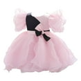 thumbnail image 1 of HBFAGFB Robe Formelle pour Filles Robe d'Invitée de Mariage Nœud Papillon Jupe Longue Élégante en Maille Rose Taille 90, 1 of 4