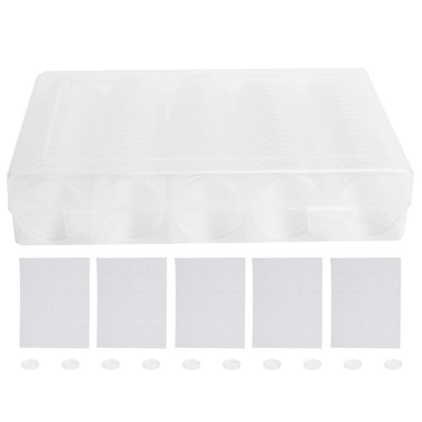 100 cajas de almacenamiento de monedas transparentes de 17/20/25/27/30 mm, cápsulas redondas para monedas, contenedores protectores