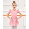 thumbnail image 2 of Arshiner Girls Ruffle Sleeve Ballet Dance Dress Tutu Skirted Leotard | with Two Layers Sequins Asymmetrical Tulle Skirt, Soft High Stretchy Fabric, 2 of 5
