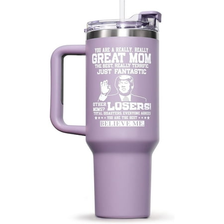 

Christmas Gifts for Mom from Daughter Son - 40 oz Tumbler with Handle Mom Gifts for Mother-in-Law Wife Women - Great Mom Cupholder Friendly Insulated Cup Funny Xmas Present from Husband