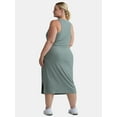 thumbnail image 2 of Athletic Works Women's and Women's Plus ButterCore Ruched Midi Dress, Sizes XS-4X, 2 of 3