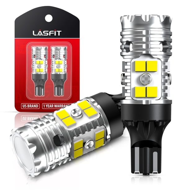 Bombilla LED LASFIT 921, luces de reversa, 912 T15, 6000 K, xenón, color blanco