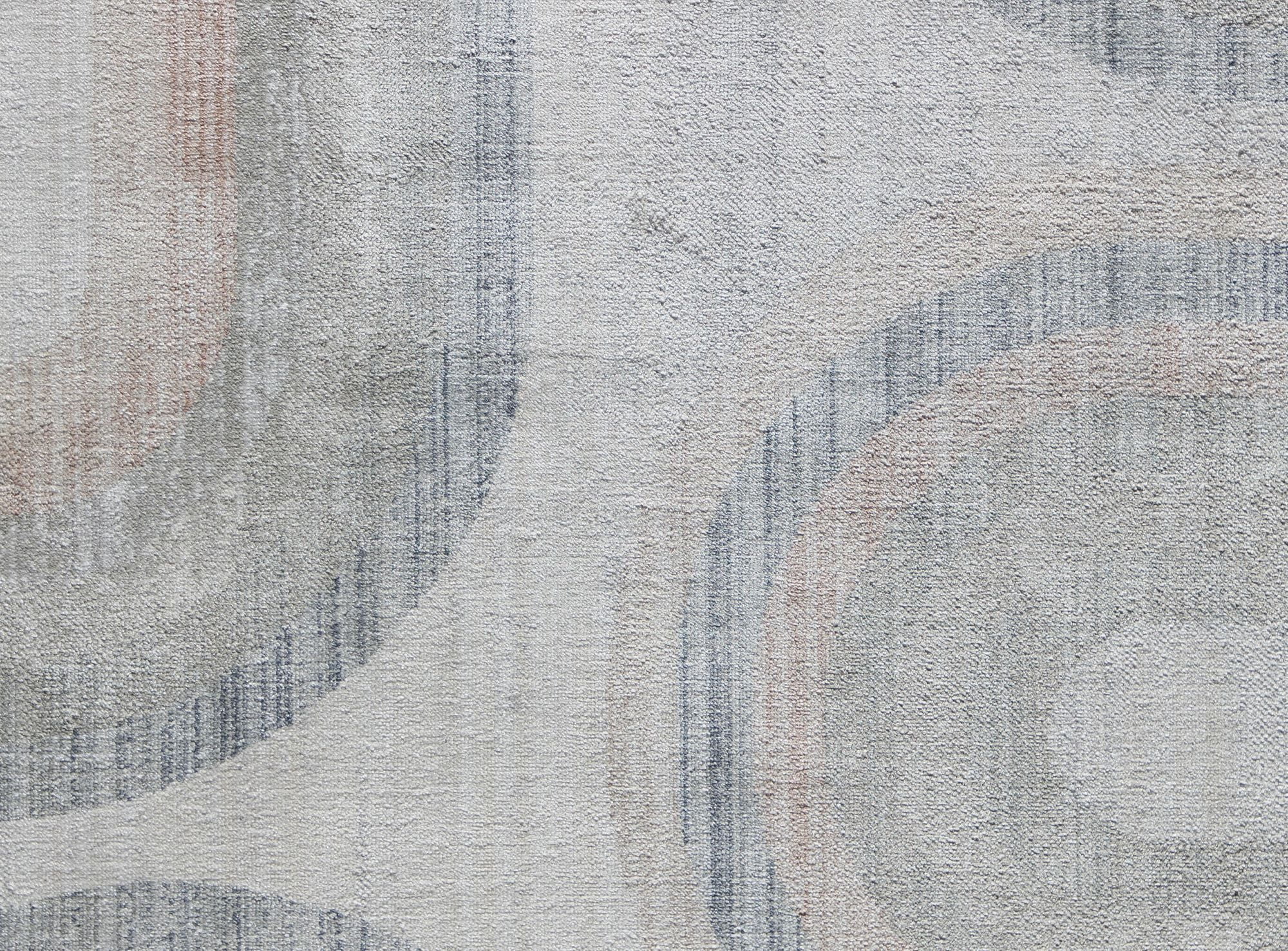 Rugs America Romeo JL80A Light Pewter Abstract Vintage White Area Rug, 2'6" x 4'