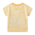 thumbnail image 4 of XUELUO Baby Boys Athletic Shirts Summer Cartoon Striped Print Crew Neck Short Sleeve Outdoor Sports Comfortable Tops T Shirts Holiday Wear,Beige,18-24 Months, 4 of 5