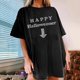 thumbnail image 3 of Gibobby Blusa Casual de Mujer Mujeres Casual Impresión Manga Corta Tops Blusa Cuello Redondo Casual Tee Túnica Camisas(Negro,CH), 3 of 4
