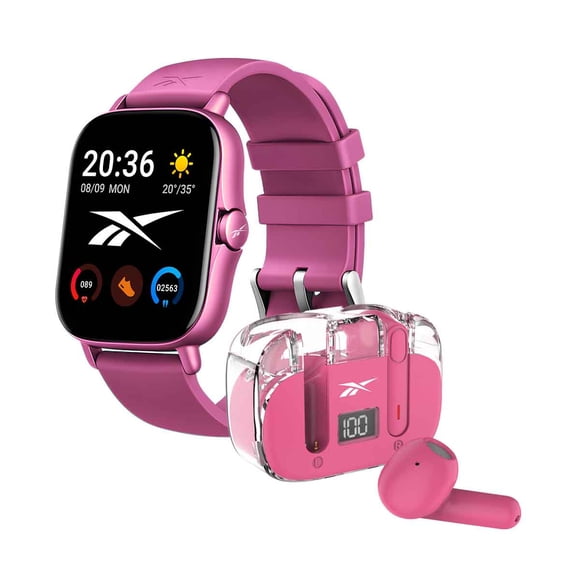 SMARTWATCH REEBOK SPORT PACK CON AUDIFONOS TWS ROSA