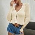 thumbnail image 2 of Vedolay Cardigans for Women Long Sleeve Button Down Sweater Knit Cardigan Beige,L, 2 of 4