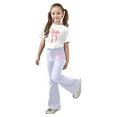 thumbnail image 2 of Gaexia Girls 2 Piece Set,Stylish Girls Casual Outfit Flared Pants With Short Sleeve Top Comfortable Playwear Two Piece Summer Fashion Clothes,160, 2 of 5