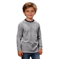 thumbnail image 3 of RTKFRFLM Kids' Fashionable Striped Long Sleeve T-Shirt Crewneck Top for Boys and Girls Casual Fall Winter Base Layering Shirt Soft Breathable Daily Wear Size 4-16 Years, 3 of 5