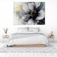 thumbnail image 3 of Mudket Black and Grey Flower with Gold Accents Canvas Wall Art, Framed Floral Print, Ready to Hang Wall Decor for Living Room Office, Modern Abstract Artwork - 12"L x 8"W, 3 of 10