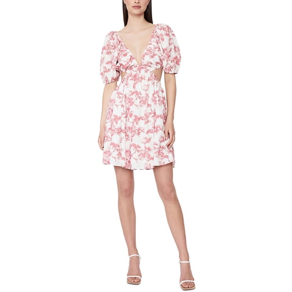Bardot Womens Eden Summer Cut-Out Mini Dress
