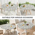 thumbnail image 7 of Daisy Print Round Tablecloth, Elastic Fit for Seasonal Dining Decor, Home or Patio Use, Fits 44-52", 7 of 7
