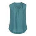 thumbnail image 2 of Blouse à Col en V Sans Manches en Mousseline de Soie pour Femmes, 2 of 4