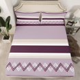 thumbnail image 3 of Homewish Hippie Plum Abstract Twin Sheet Sets for Women, Chic Minimalism Twin Fitted Sheet, Modern Fashion Theme Flat Sheet, Ultra Soft Bedroom Decor, 3-Piece, 3 of 8