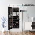 thumbnail image 3 of Giantex LED Strip Jewelry Armoire, Wall/Door Mounted Jewelry Organizer w/Full Length Mirror & Large Storage Space, Black, 3 of 8