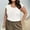 White, variant on ITSAME Women's Plus Size Blouse, Loose Elegant Short Sleeve Pleated Crewneck Summer 2025 Causal Dressy Tops White 2XL
