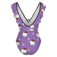 thumbnail image 3 of Hello Kitty Women's One Piece Swimsuit Tummy Control V Neck Bathing Suits, 3 of 6