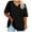 Black, variant on Women Plus Size V Neck T Shirts Summer Half Sleeve Tees Polyester Spandex Casual Loose Fit Cotton Tunic Tops