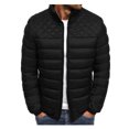 thumbnail image 2 of Rhuody Mens Jacket Men'S Long Sleeve Autumn Winter Zipper Warm Down Jacket Packable Light Coat Handsome Tops Black L, 2 of 7