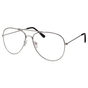 grinderPUNCH Aviator Clear Lens Metal Frame Adult Glasses for Men Women