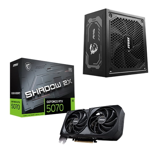 MSI GeForce RTX 5070 12G SHADOW 2X OC + MAG A1000GL PCIE5 Bundle