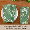 thumbnail image 6 of GZHJMY Set of 6 Green Wildflowers Satin Napkin Square 20 Inches Table Napkins Soft Smooth Decorative Napkins for Wedding Banquet Party Decoration, 6 of 6