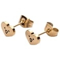 thumbnail image 1 of Aretes Mujer Joven de Corazón, Oso o Mariposa LuckyLy, Acero Inoxidable con Baño de Oro 18k, Modelo Lila dorado UNITALLA, 1 of 6