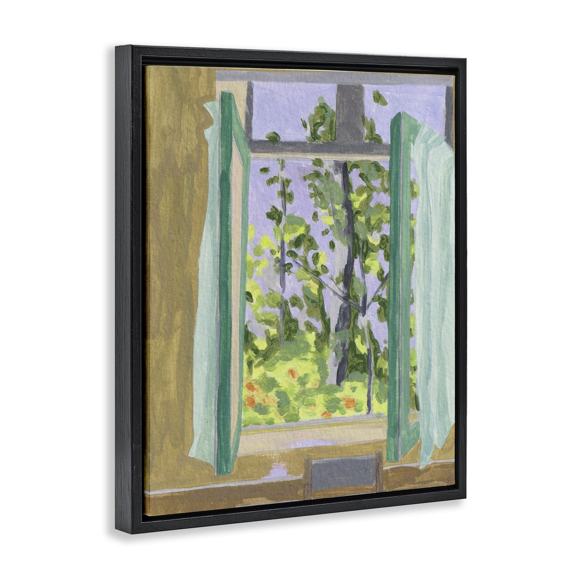 A Seat For Spring Black Framed Floater Canvas Wall Art, design by Melissa Wang