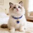 thumbnail image 2 of AuroraX Crystal Heart Pet Necklace Adjustable Rhinestone Dog Collar Bling Fashion Party Wedding Pet Supplies for Dog Cat Blue, 2 of 6