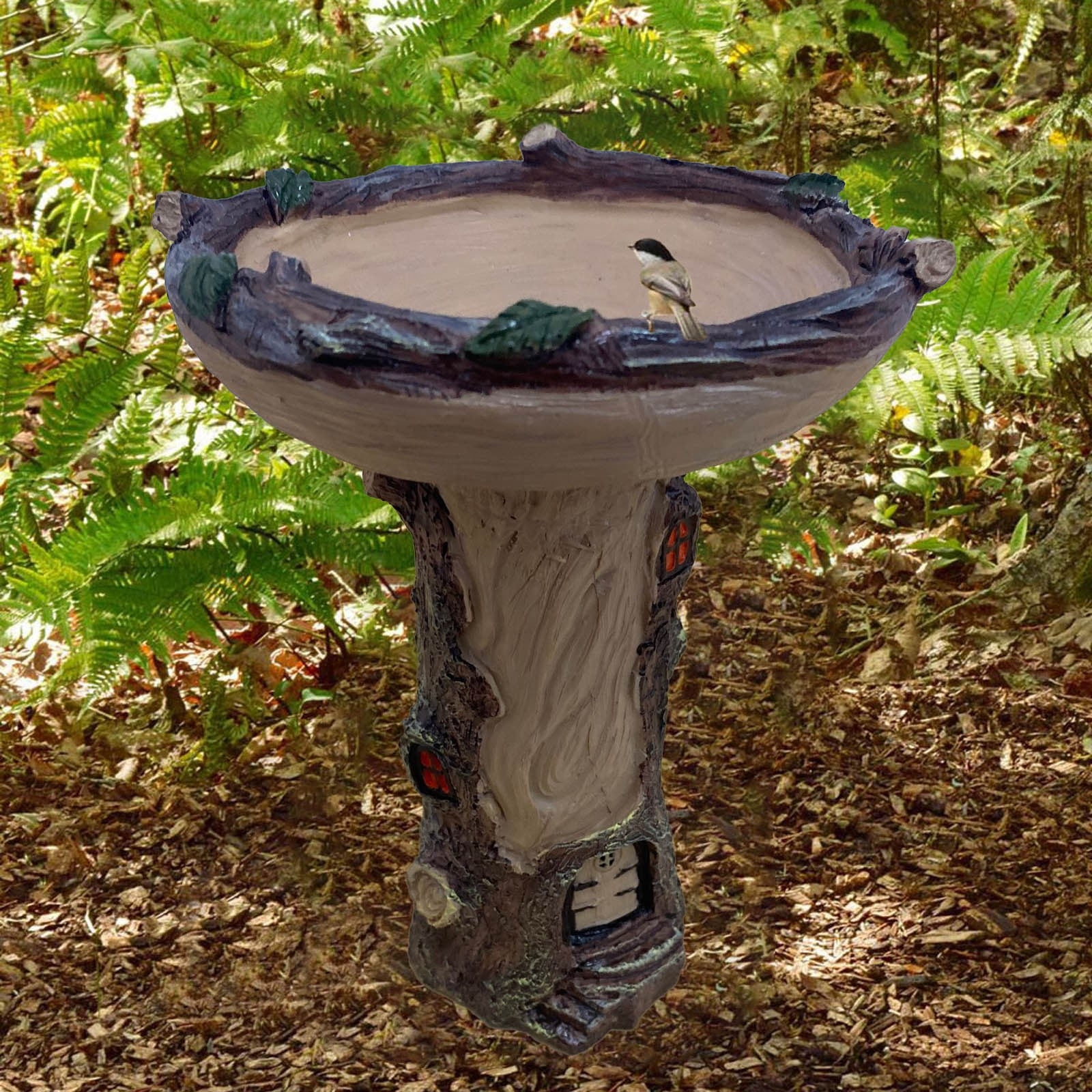 Resin Bird Feeder Decorative Garden Feeder Water Food Tray Outdoor Bird Feeding Station Durable Weather Resistant Design Multi Use Storage Decor Bird Feeder for garden yard outdoor use stylish