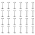 thumbnail image 1 of Tornillos Chicago M4x25mm, 25 juegos de tornillos de latón con ranura para encuadernación, remaches para cinturones de cuero, álbumes de recortes y fotos, plateados, 1 of 7