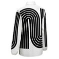 thumbnail image 5 of 70s Retro Vintage Style Geometric Design 333 Black And White Long Sleeve Blouse Woman Streetwear Casual Shirts Summer Oversize Woman Streetwear Clothing Birthday Present, 5 of 7