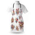 thumbnail image 3 of Floral Apron Vintage Rose Flower Bouquets Romance Love Wedding Themed Nostalgic Image, Unisex Kitchen Bib Apron with Adjustable Neck for Cooking Baking Gardening, Dark Coral Blue Tan, by Ambesonne, 3 of 3