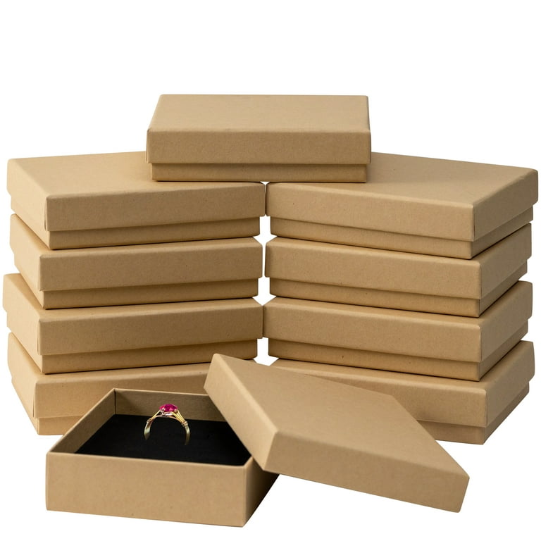 Kraft Jewelry Boxes with Peachboard Inserts