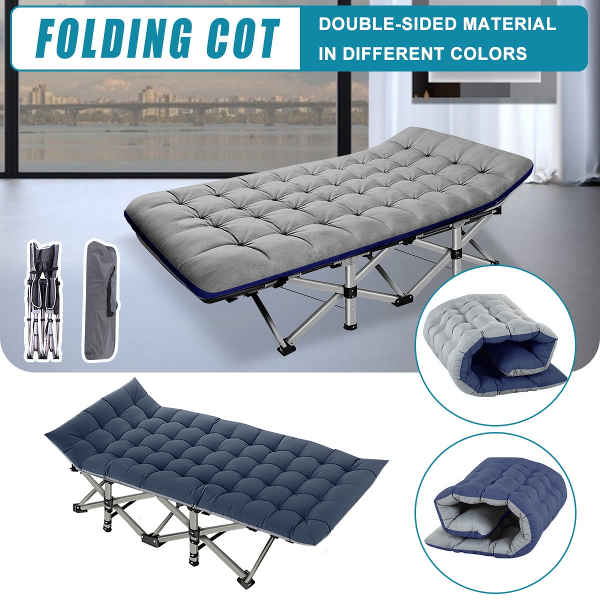 ABORON Folding Camping Cots for Adults Heavy Duty, 28" Extra Wide