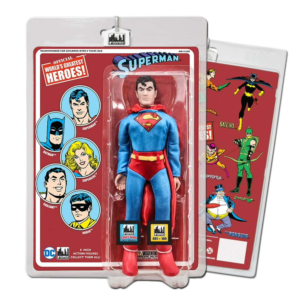 dc comics retro 8 inch action figures new head sculpt superman with