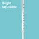 thumbnail image 5 of Bastón Medline de aluminio cromado con desplazamiento, se ajusta de 73 a 96 cm y soporta hasta 136 kg. Ayuda a la movilidad y proporciona equilibrio a adultos mayores., 5 of 5