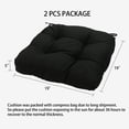 thumbnail image 2 of Patio Cushions with Ties, Tatami Floor Pillow Meditation, Outdoor/Indoor Tufted Seat Cushion Chair Pads Waterproof for Dining Chairs Garden Decoration Balcony Office(19"x19"x5", 2 Pack, Navy Blue), 2 of 8