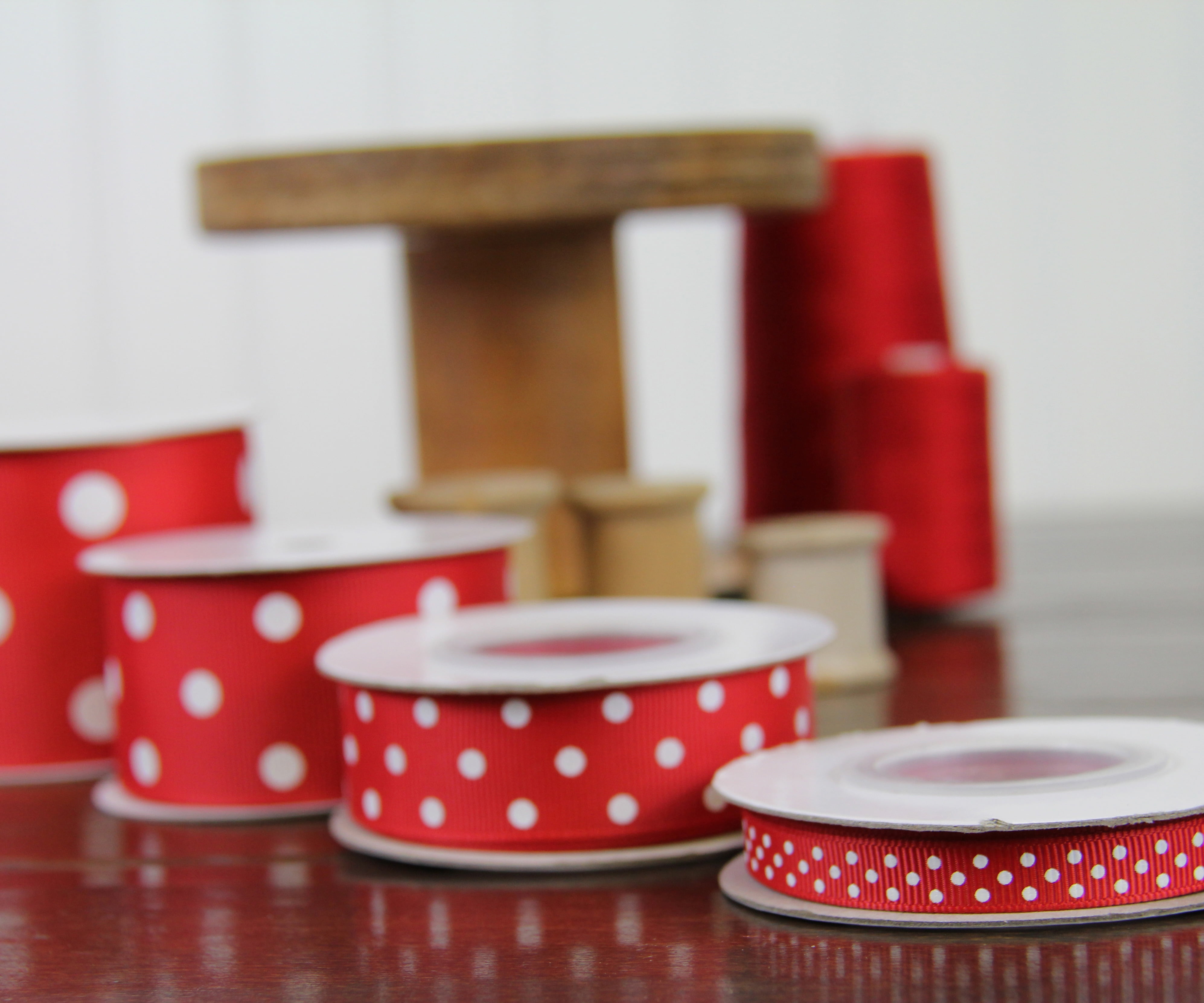 3 pack Threadart Grosgrain Dots Ribbon 2 1/4" - 5 Yards - Baby Blue - Available in 19 colors and 4 Widths - For Bows, Decorations, Hair Clips, and More