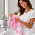 thumbnail image 6 of Cute Halloween Pink Ghost Hand Towels, Fall Kitchen Towels and Dishcloths, Ghost Halloween Bathroom Kitchen Accessories Home Decorations Decor, for Bathroom Kitchen Hand Drying, 6 of 8