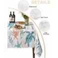 thumbnail image 2 of Teal Red Coastal Table Cloth, Waterproof Tablecloth for Rectangle Tables, Beach Nautical Sea Turtle Coral Starfish Reusable Washable Fabric Table Cover for Restaurant Kitchen Dining Tables 52"x70", 2 of 9