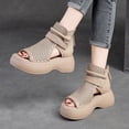 thumbnail image 5 of Sandalias de plataforma alta para mujer con suela gruesa, estilo nuevo de verano, prendas de vestir de moda, botas cortas con boca de pez ahuecadas, sandalias romanas para mujer, 5 of 5