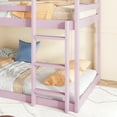 thumbnail image 4 of Miniyam Wood Twin over Twin Bunk Bed, House-Shaped Design for Kids and Teens, Pink, 4 of 8
