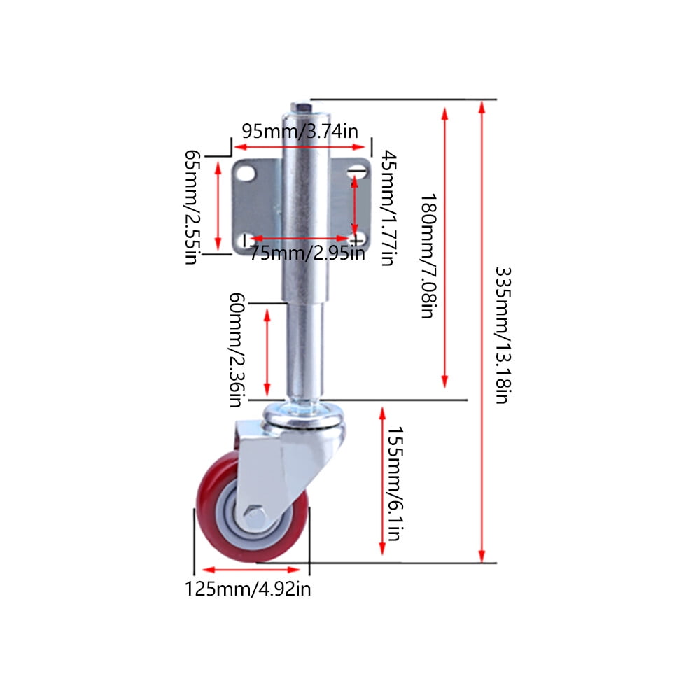 Gate Wheel, Heavy Duty Spring Loaded Swivel Caster, Shock Absorption Door Caster Wheels